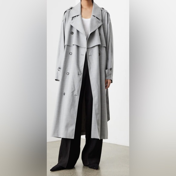 Toteme tailoring trench in light grey 100% wool - Picture 1 of 13